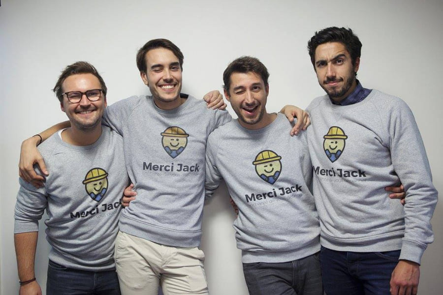 Photo des quatre cofondateurs de Merci Jack