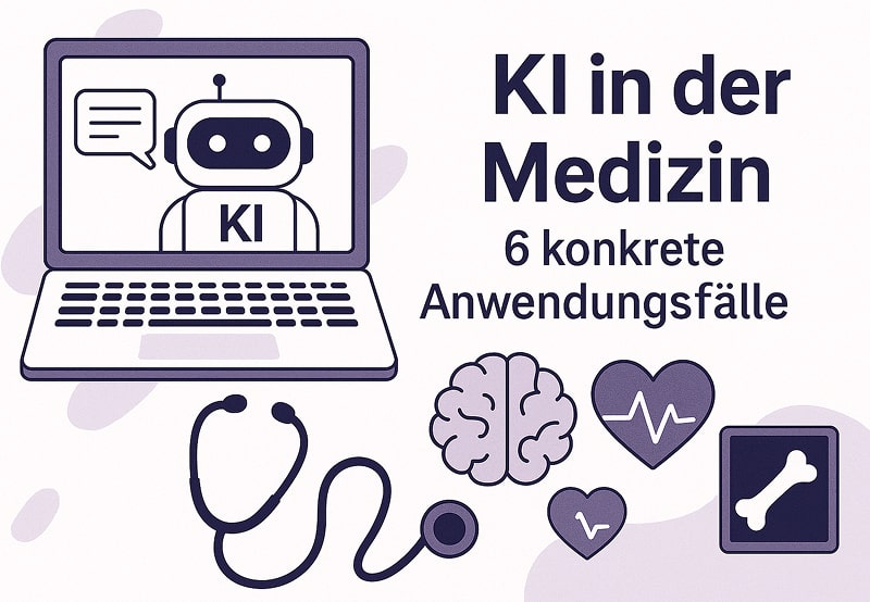 Bild von KI in der Medizin mit Laptop und Roboter