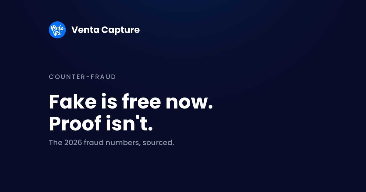 AI-generated insurance fraud banner: fake is free now, proof isn't