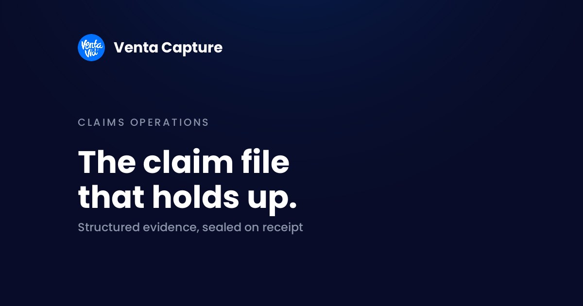 Insurance claim documentation banner: the claim file that holds up