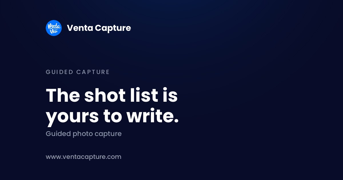 Guided photo capture banner: the shot list is yours to write