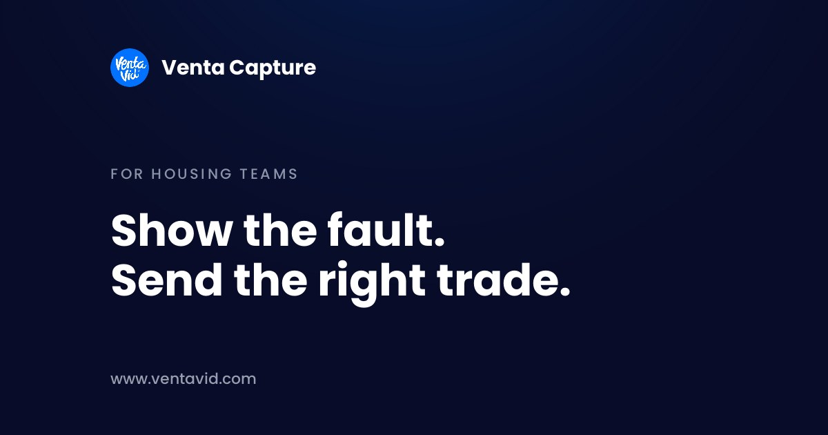 Tenant repair reporting with photos: guided capture on the tenant's own phone for housing teams
