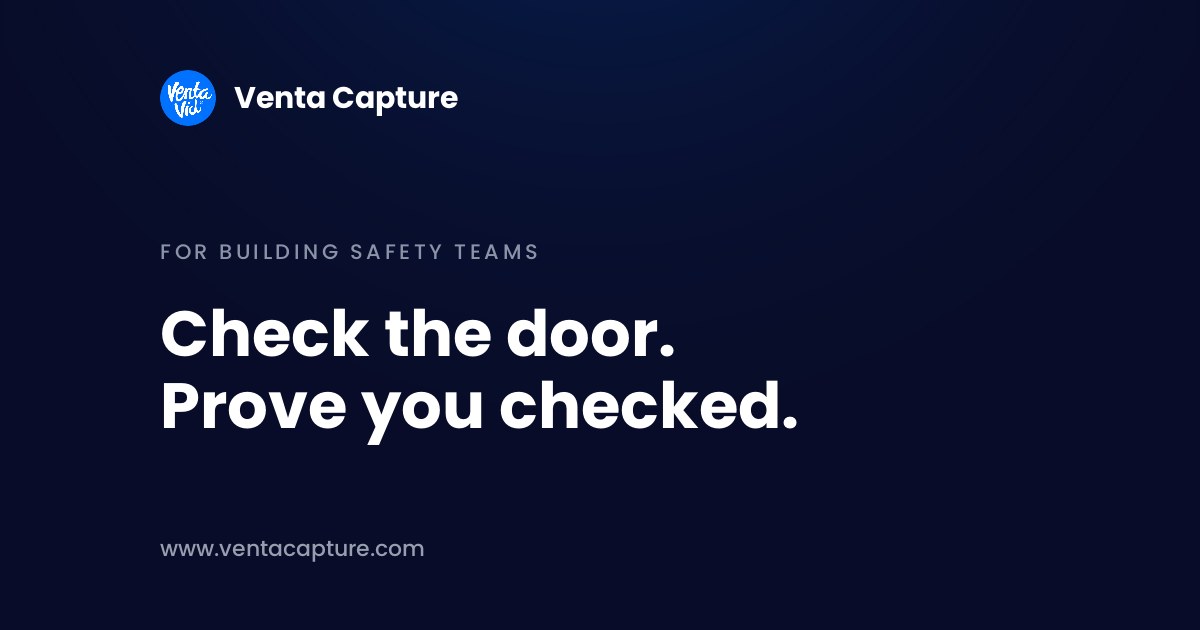Fire door inspection checklist for building safety teams: guided photo capture with a dated record per door