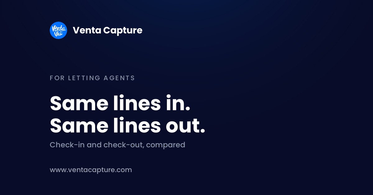 Check-in and check-out inventory report: the same lines compared at the start and end of a tenancy