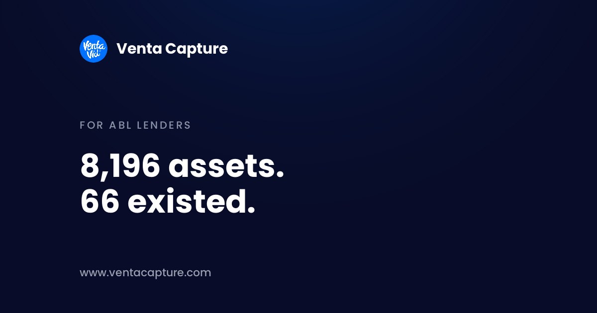 Asset-based lending fraud banner: of 8,196 financed assets, 66 existed