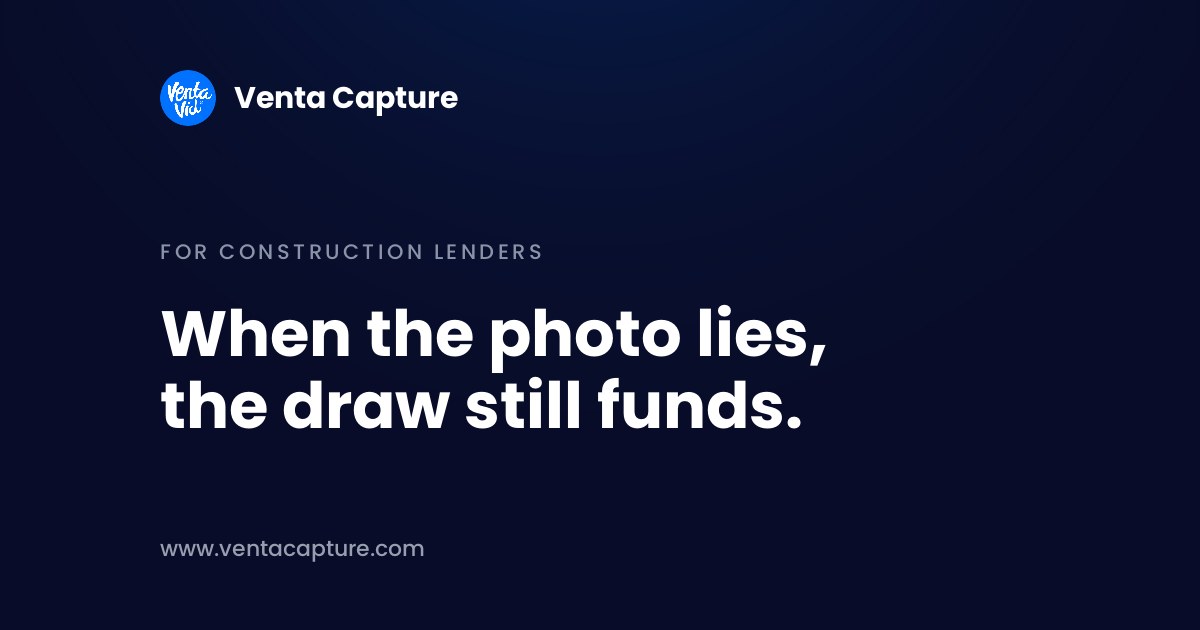 Draw inspection fraud: progress photo verification for construction lenders