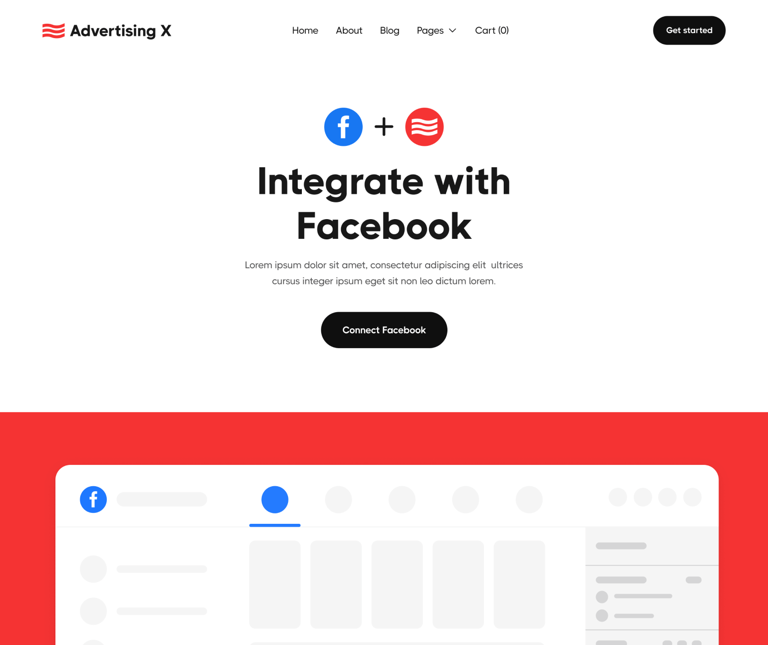 Advertising X - Integration Single Page - Modern Saas Webflow Template