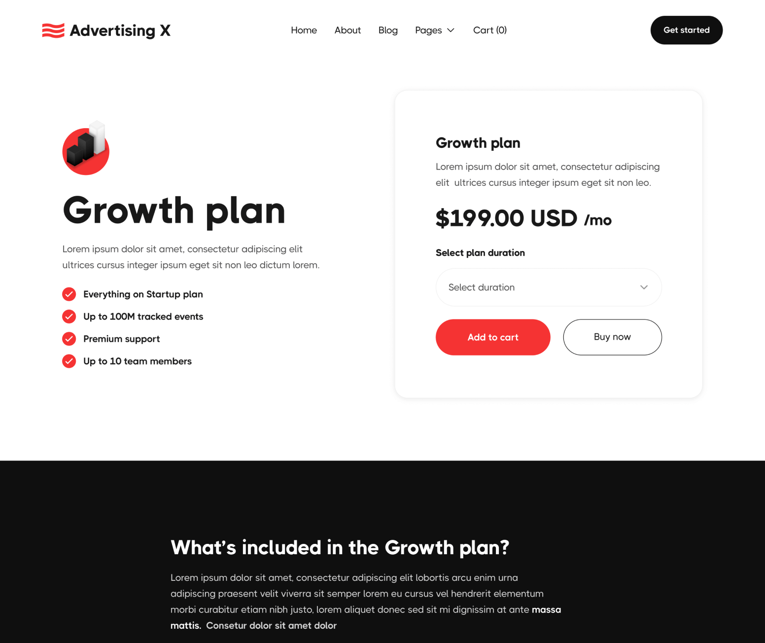 Advertising X - Pricing Single Page - Modern Saas Webflow Template