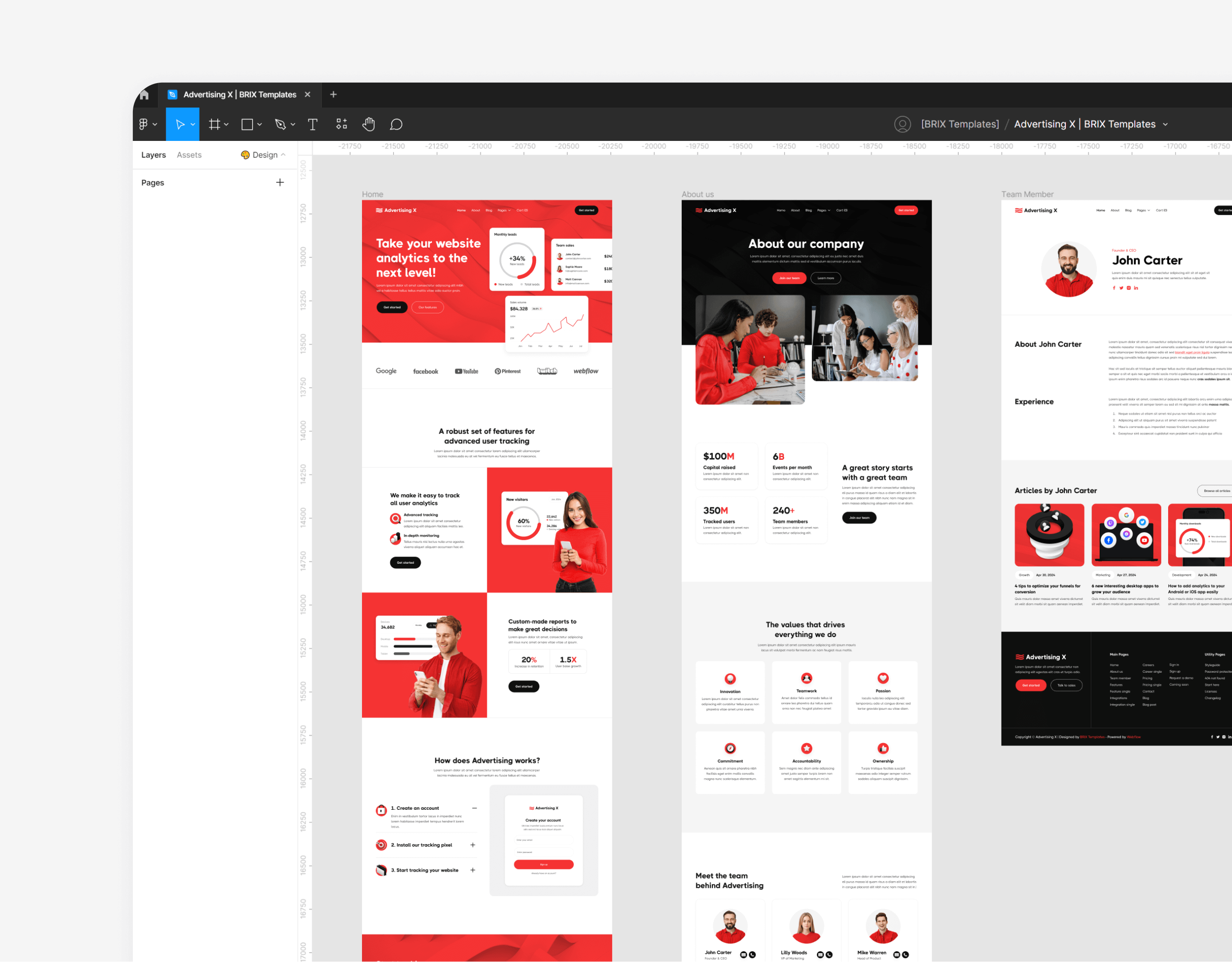 Advertising X - Figma File Included - Modern Saas Webflow Template
