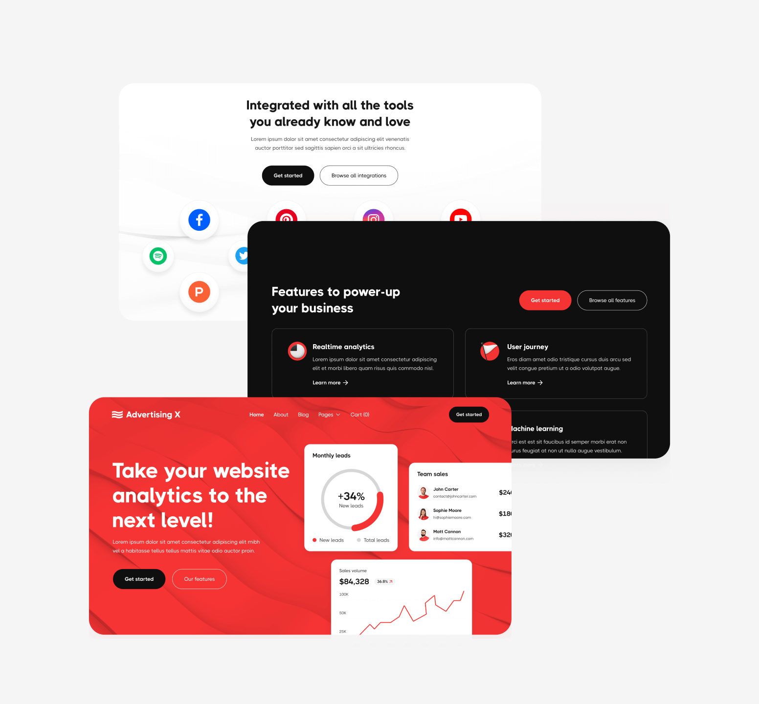 Advertising X - 38 Sections Included - Modern Saas Webflow Template