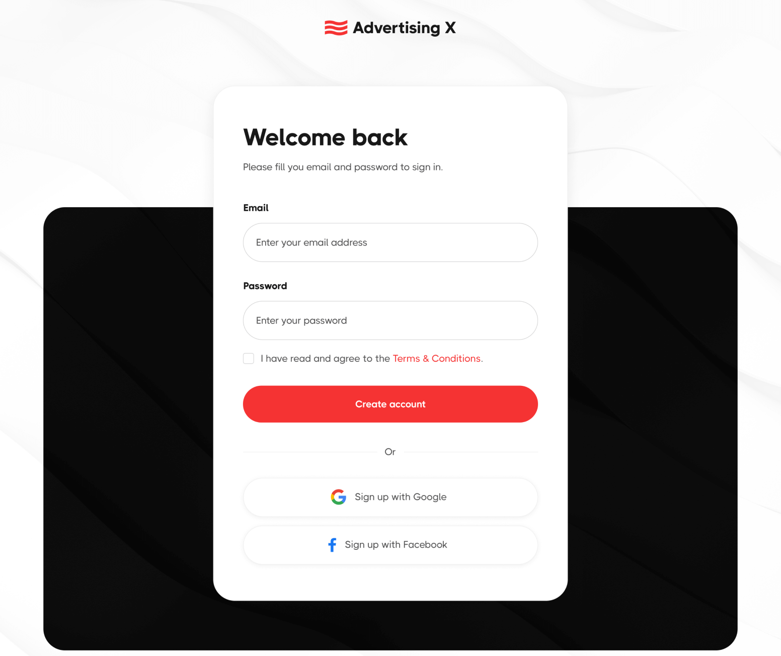 Advertising X - Sign In Page - Modern Saas Webflow Template