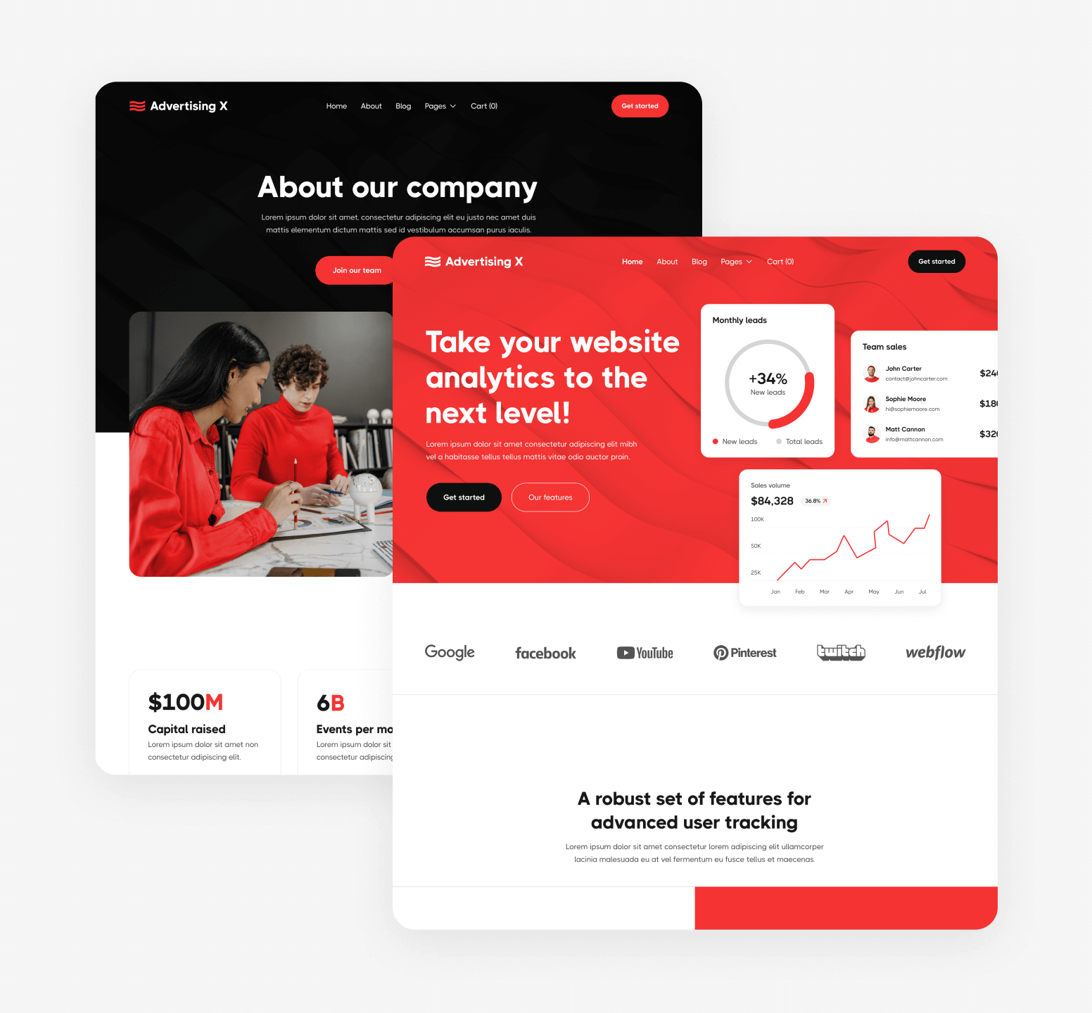 Advertising X - 18 Pages Included - Modern Saas Webflow Template