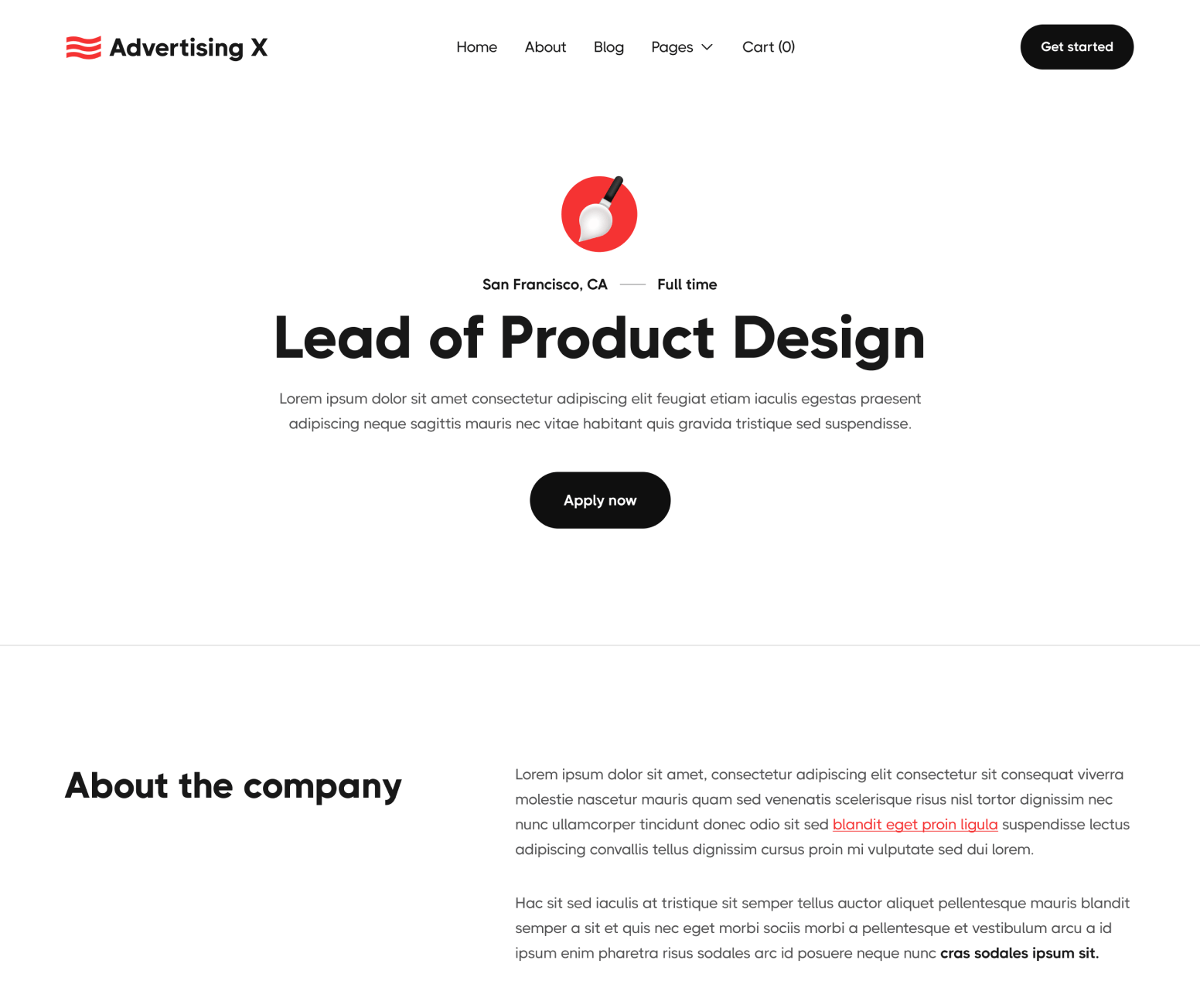 Advertising X - Career Single Page - Modern Saas Webflow Template