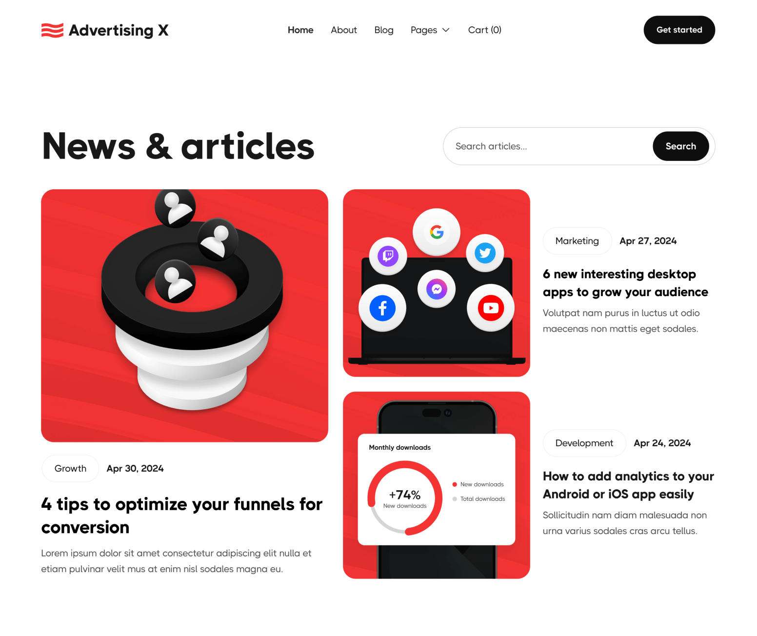 Advertising X - Blog Page - Modern Saas Webflow Template