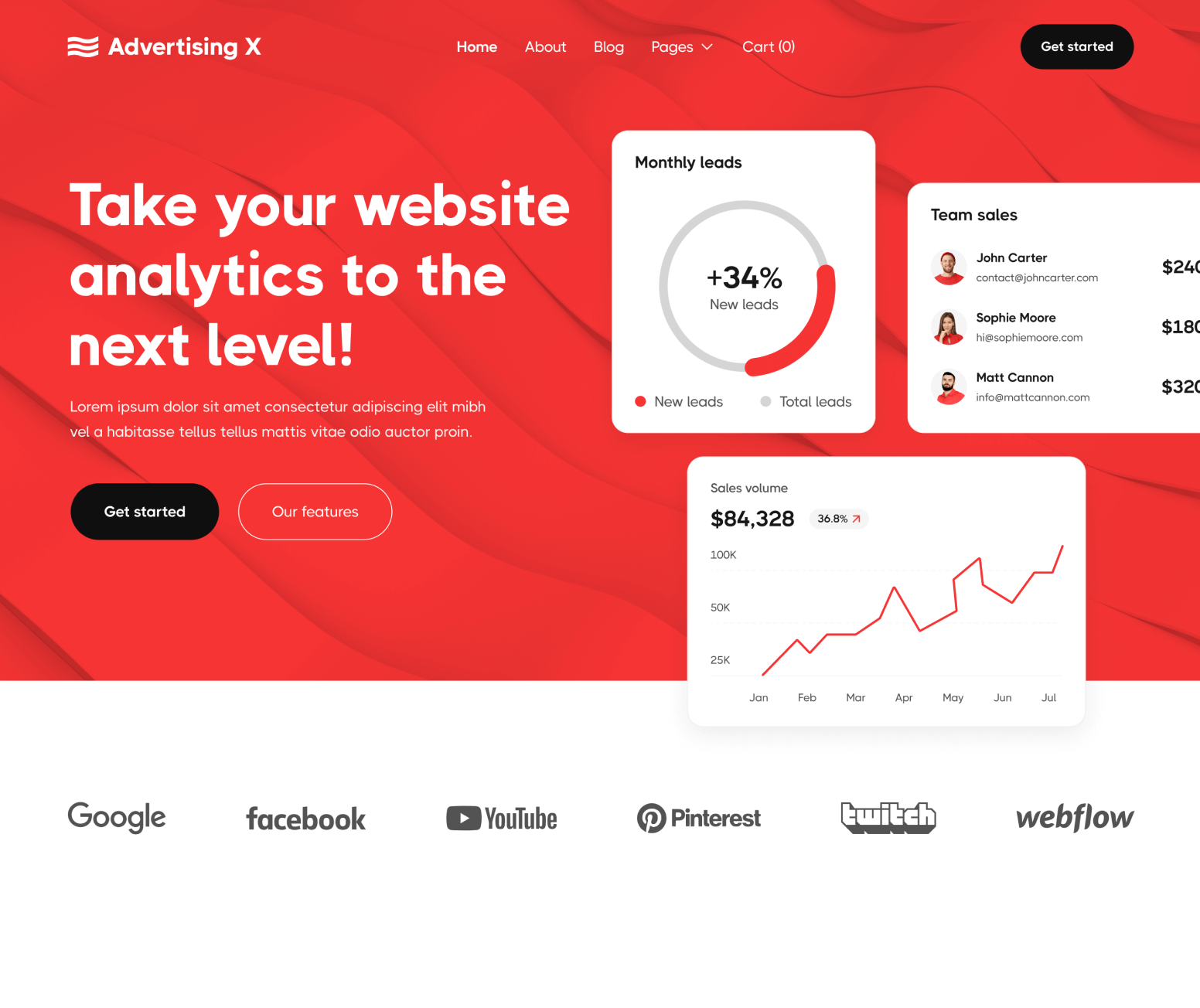 Advertising X - Home Page - Modern Saas Webflow Template