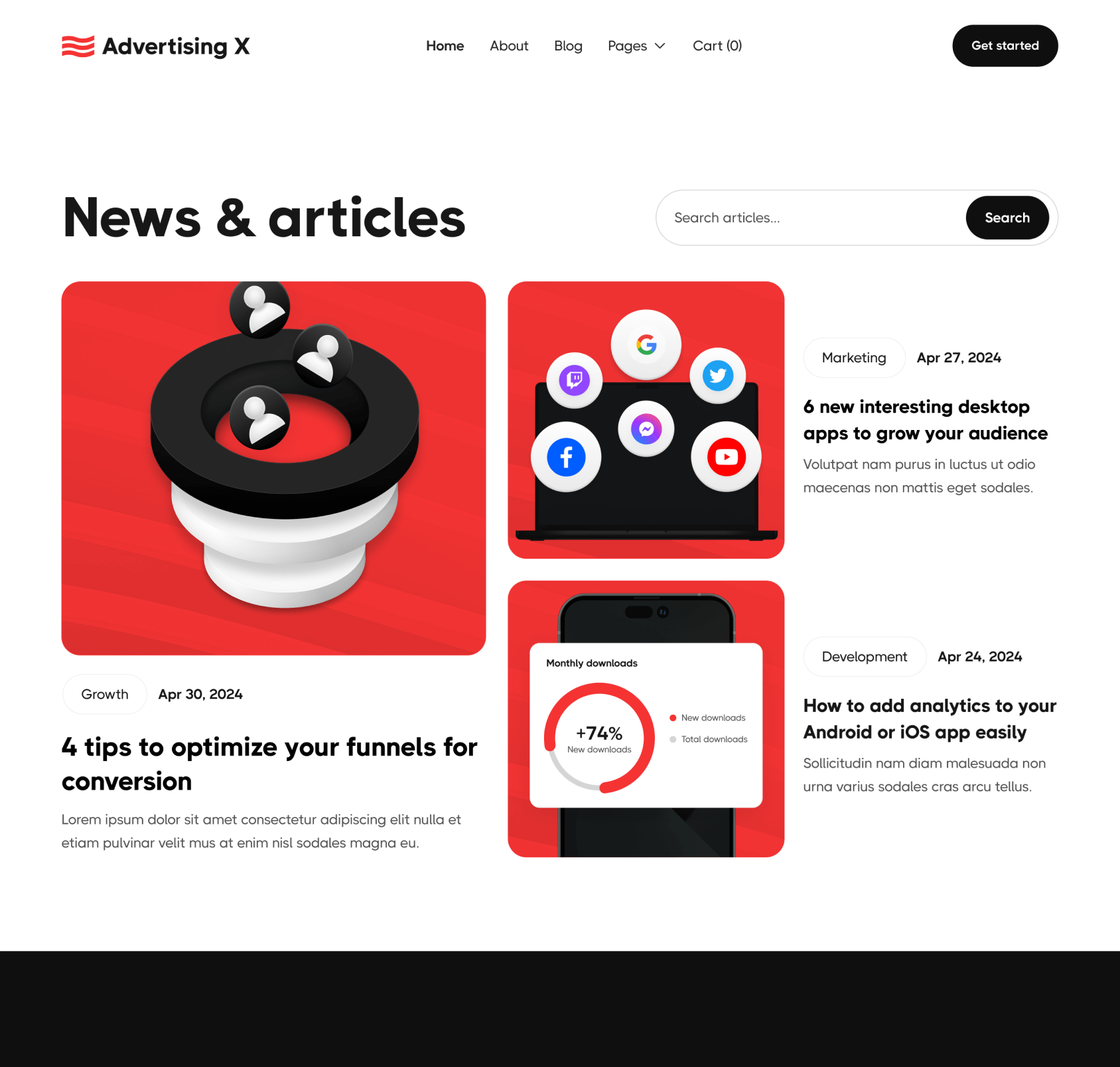 Advertising X - Blog Page - Modern Saas Webflow Template