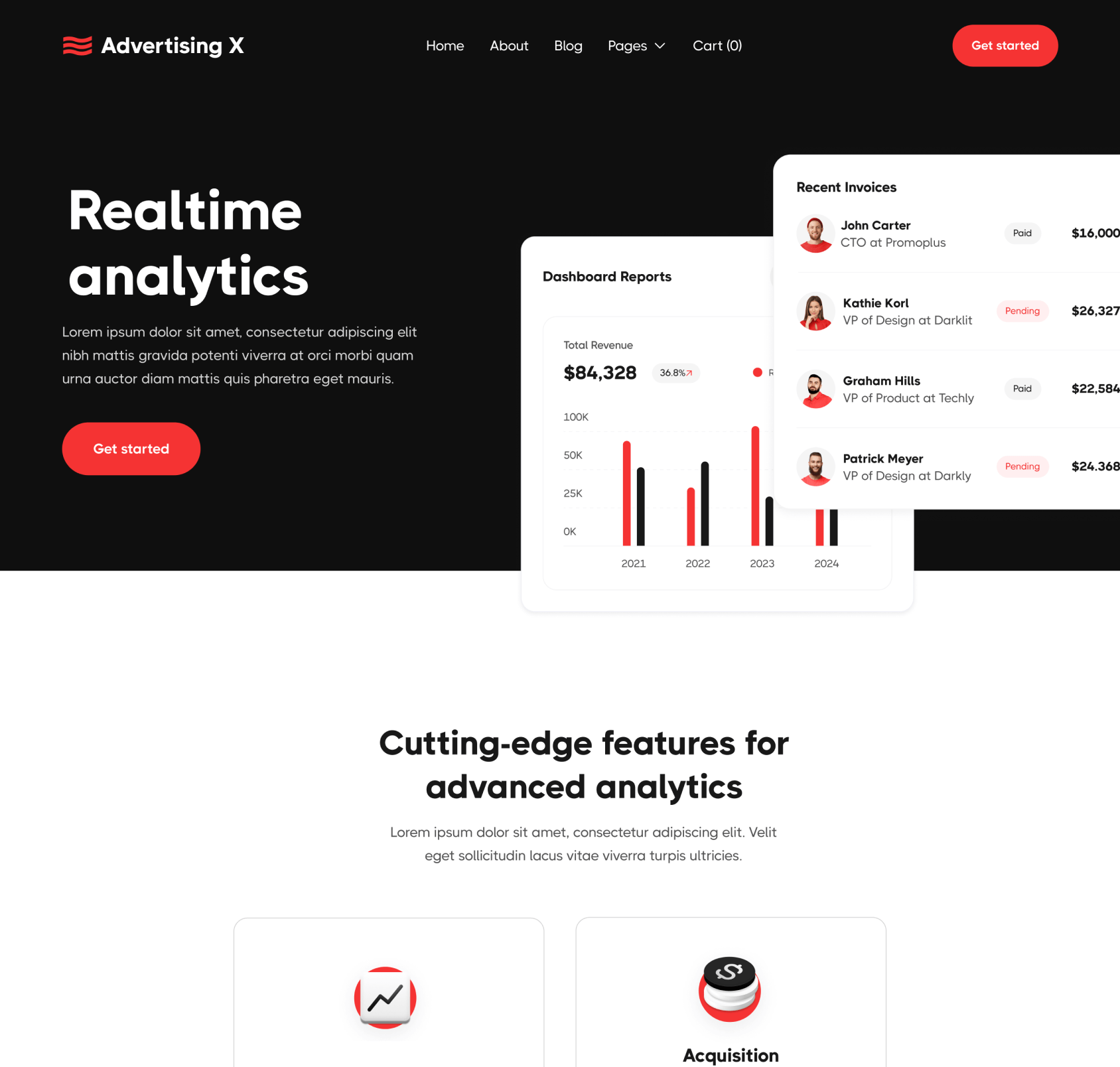 Advertising X - Feature Single Page - Modern Saas Webflow Template