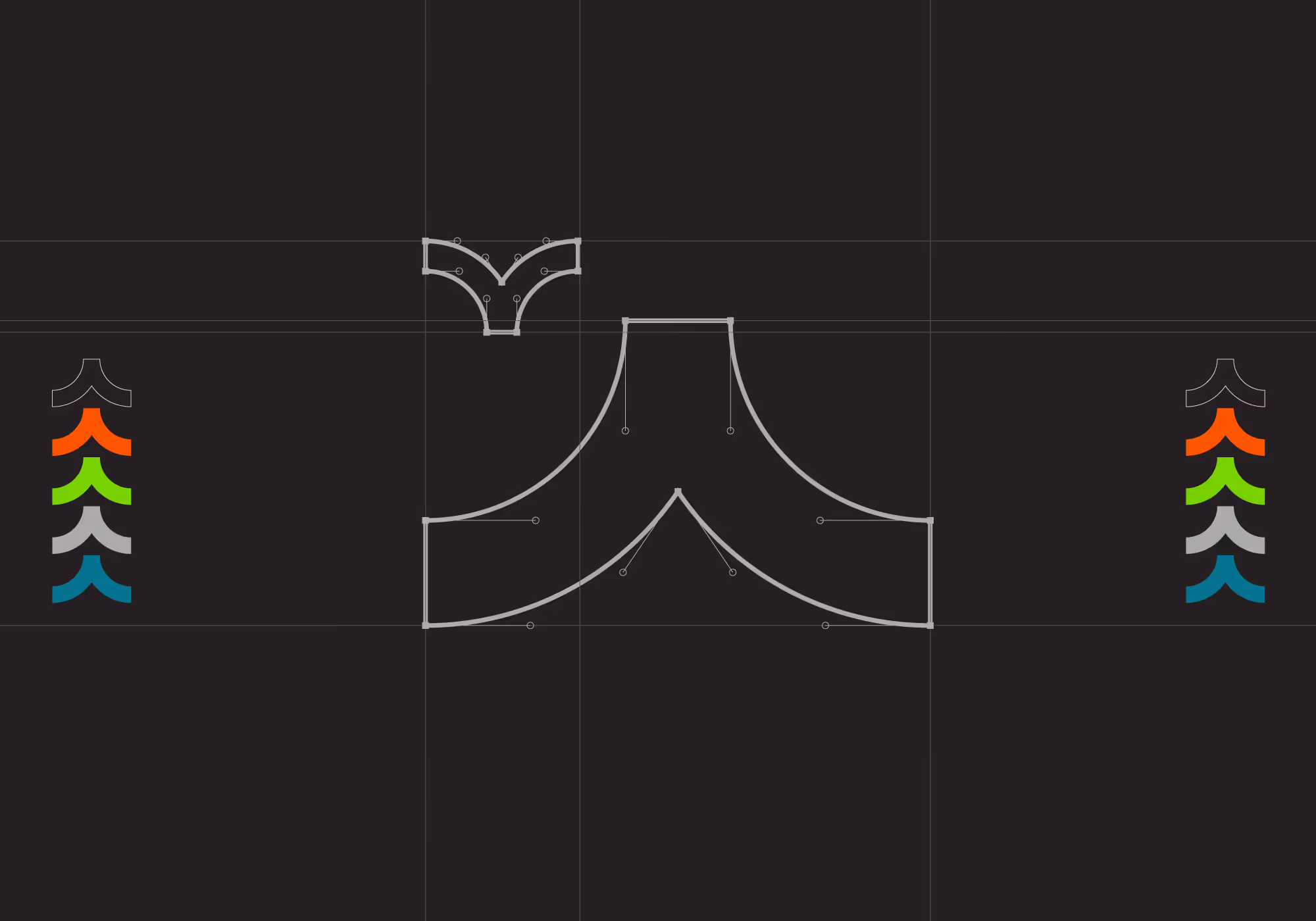 Altex Co. logo grid and process. Colour scheme.