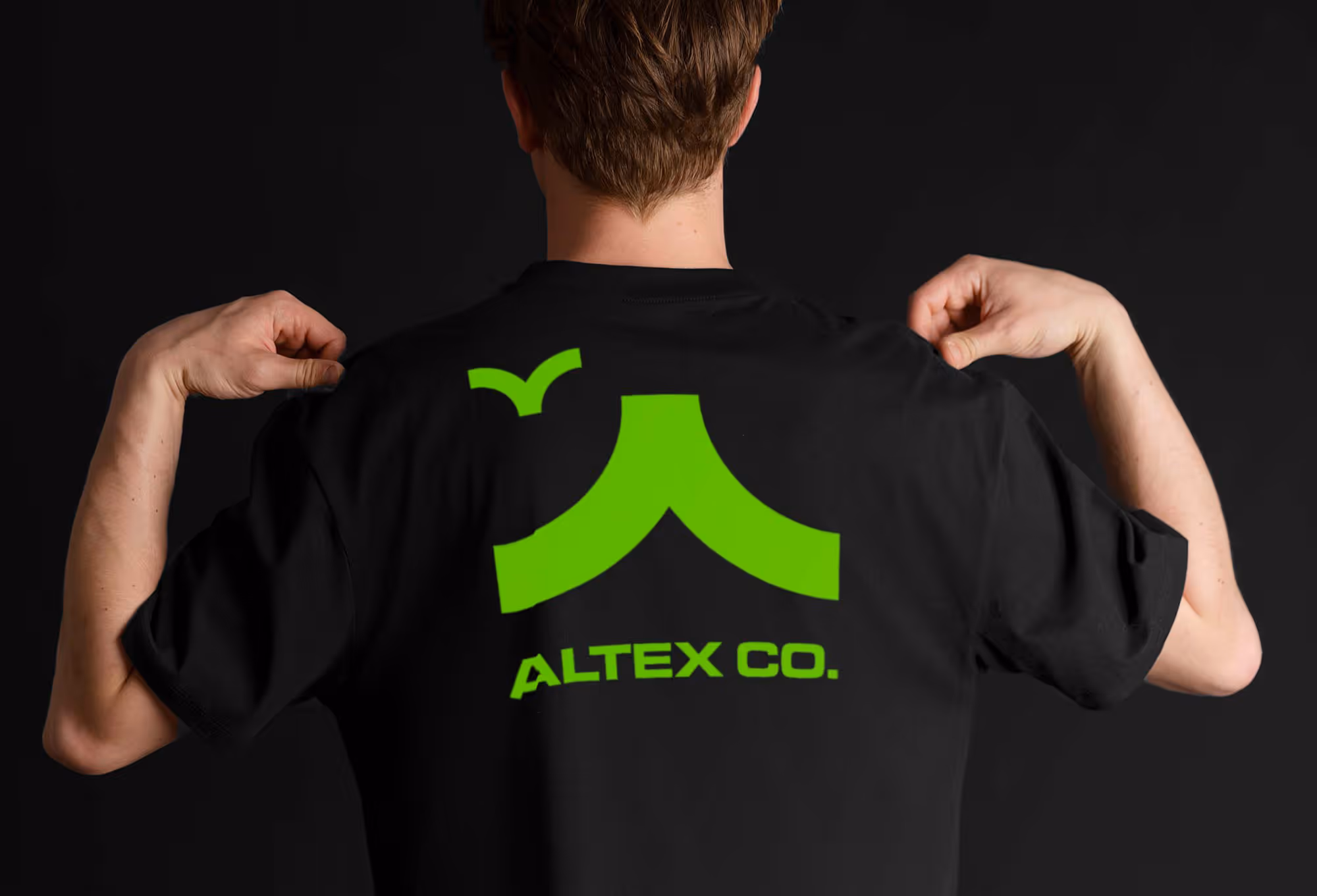 Altex Co. logo on the back of a t-shirt.