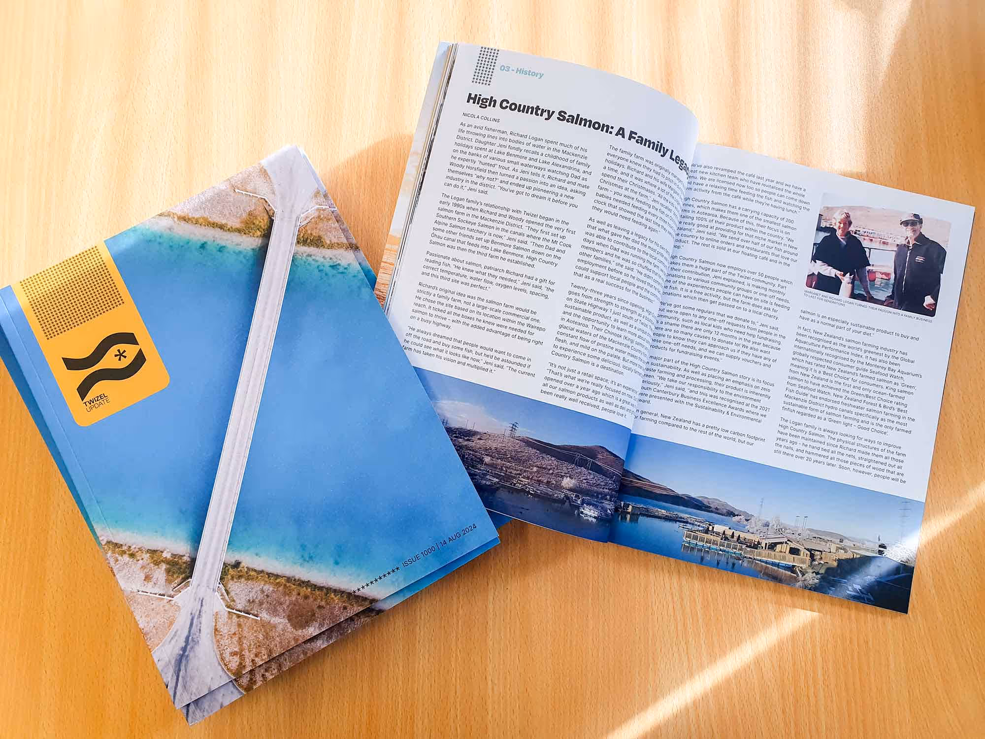 Twizel Update editorial design. 1000th edition commemoration.