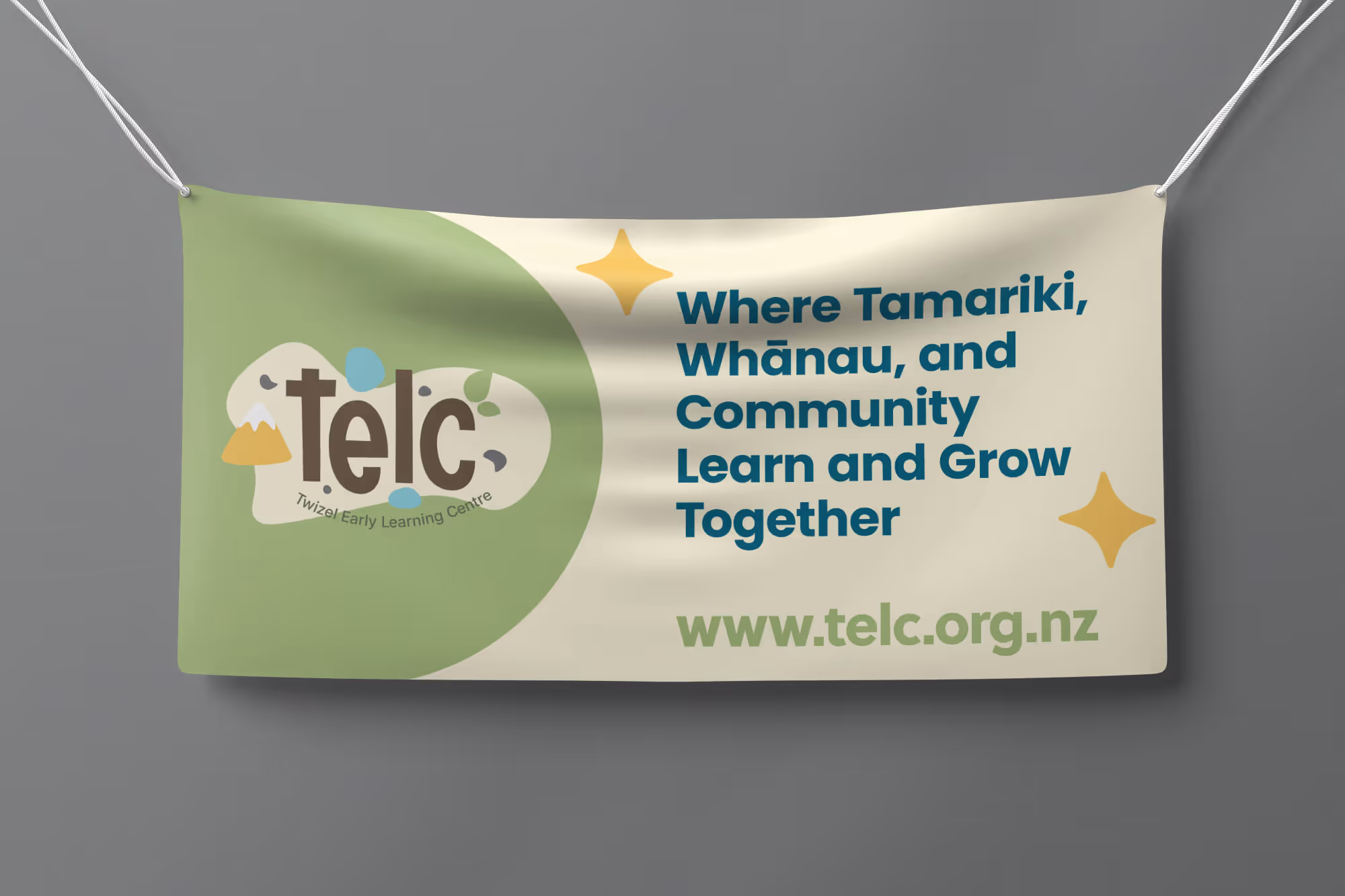 TELC (Twizel Early Learning Centre) banner design.