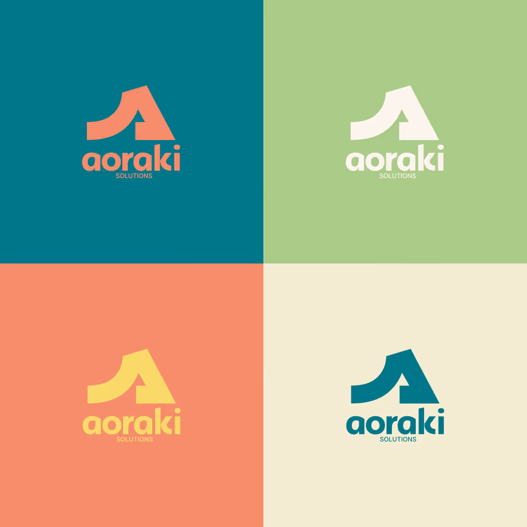 Aoraki Solutions logo design and colour scheme.