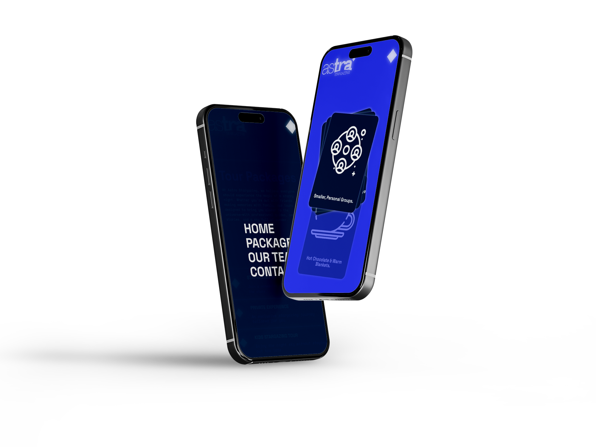 Mobile Webflow website for fictional stargazing brand in New Zealand’s Dark Sky Reserve