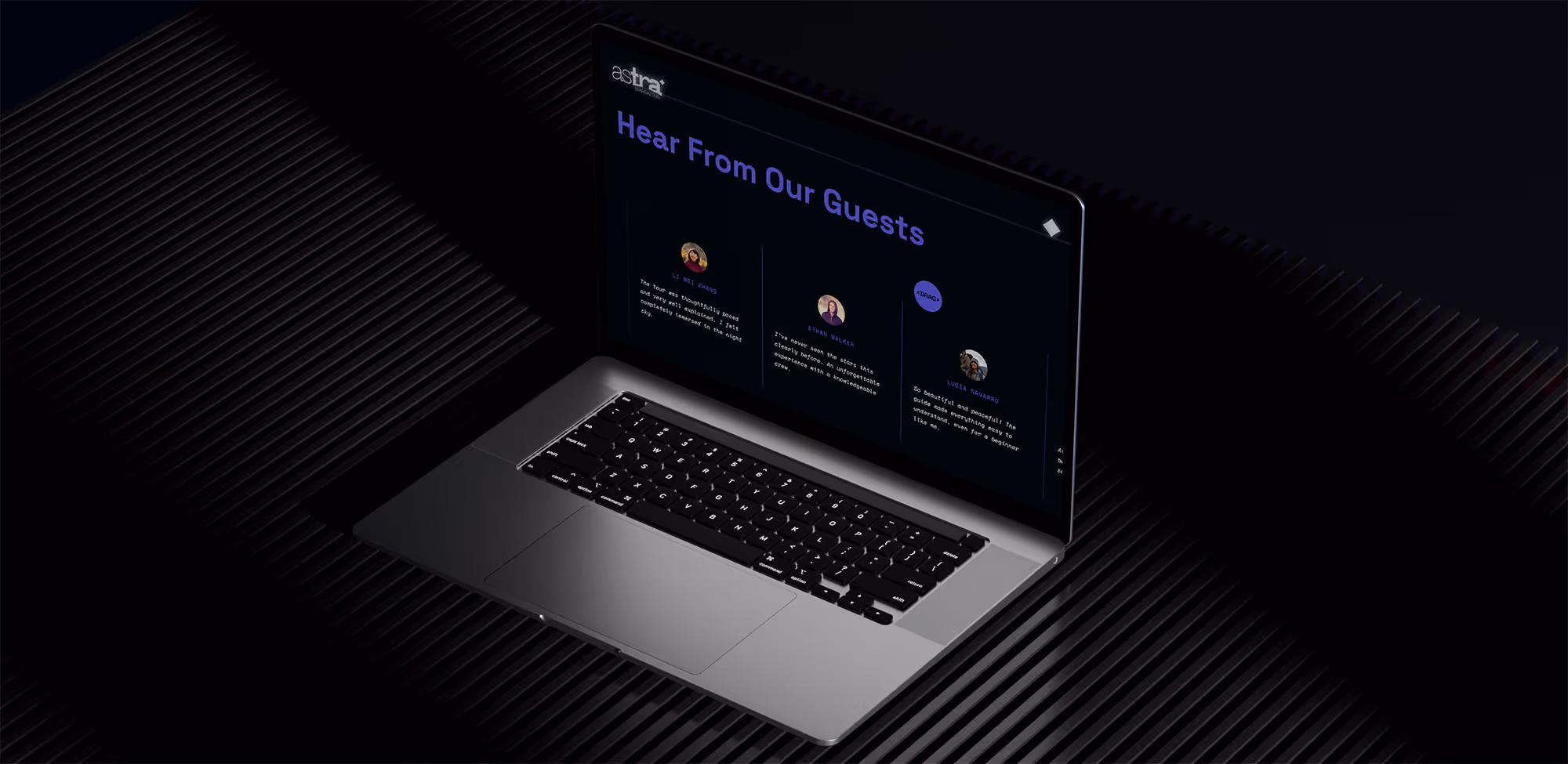 Webflow Website for Mackenzie local fictitious Stargazing business. 