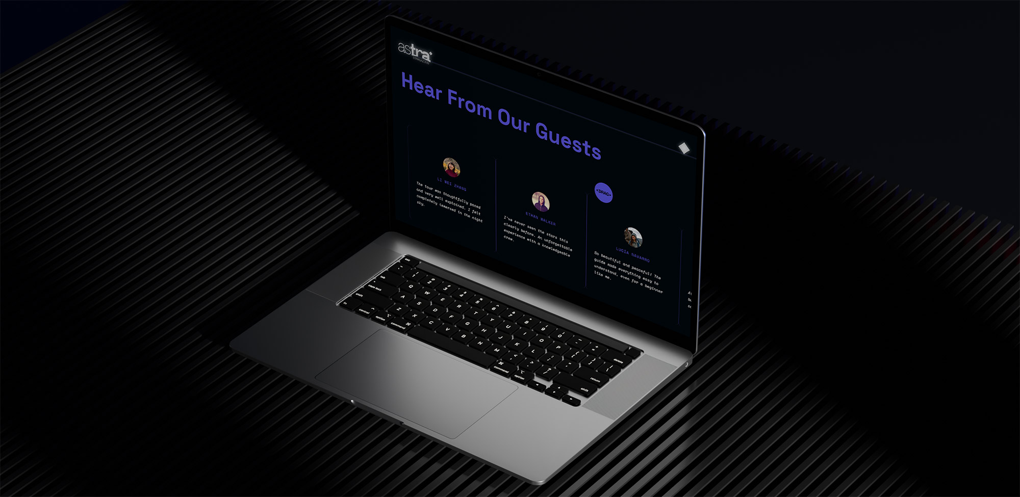 Webflow Website for Mackenzie local fictitious Stargazing business. 