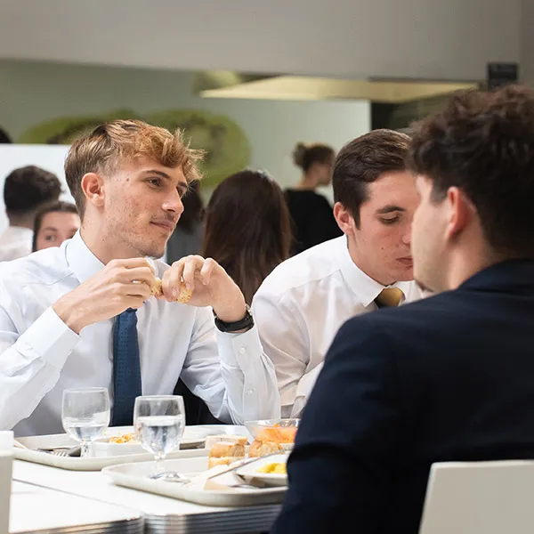 lunch in the Savignac hospitality school cafeteria