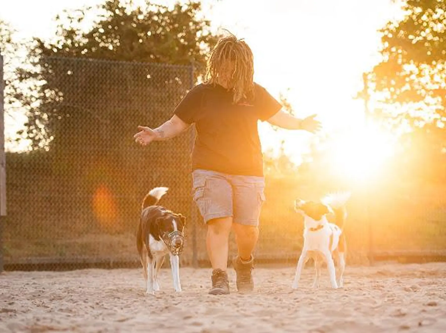 Charly Arzberger mit Hunden