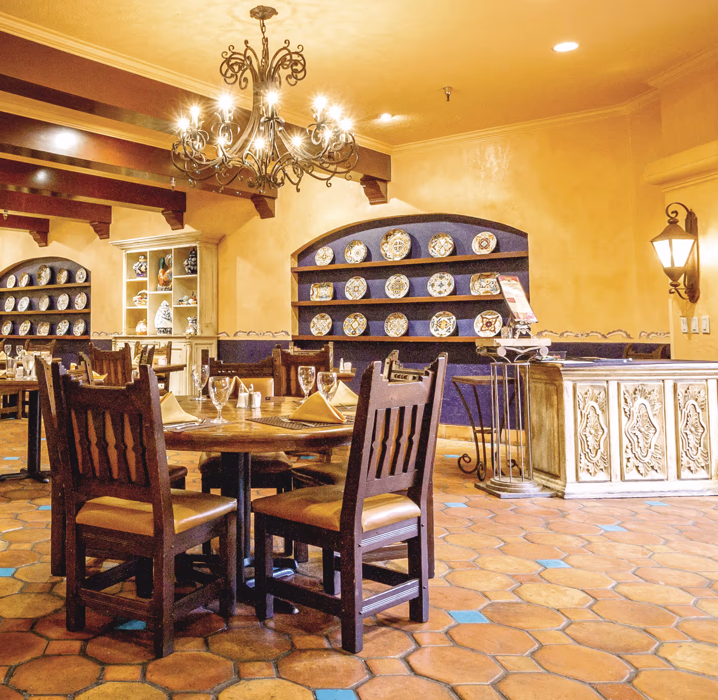 Cantina restaurant with tables and chairs