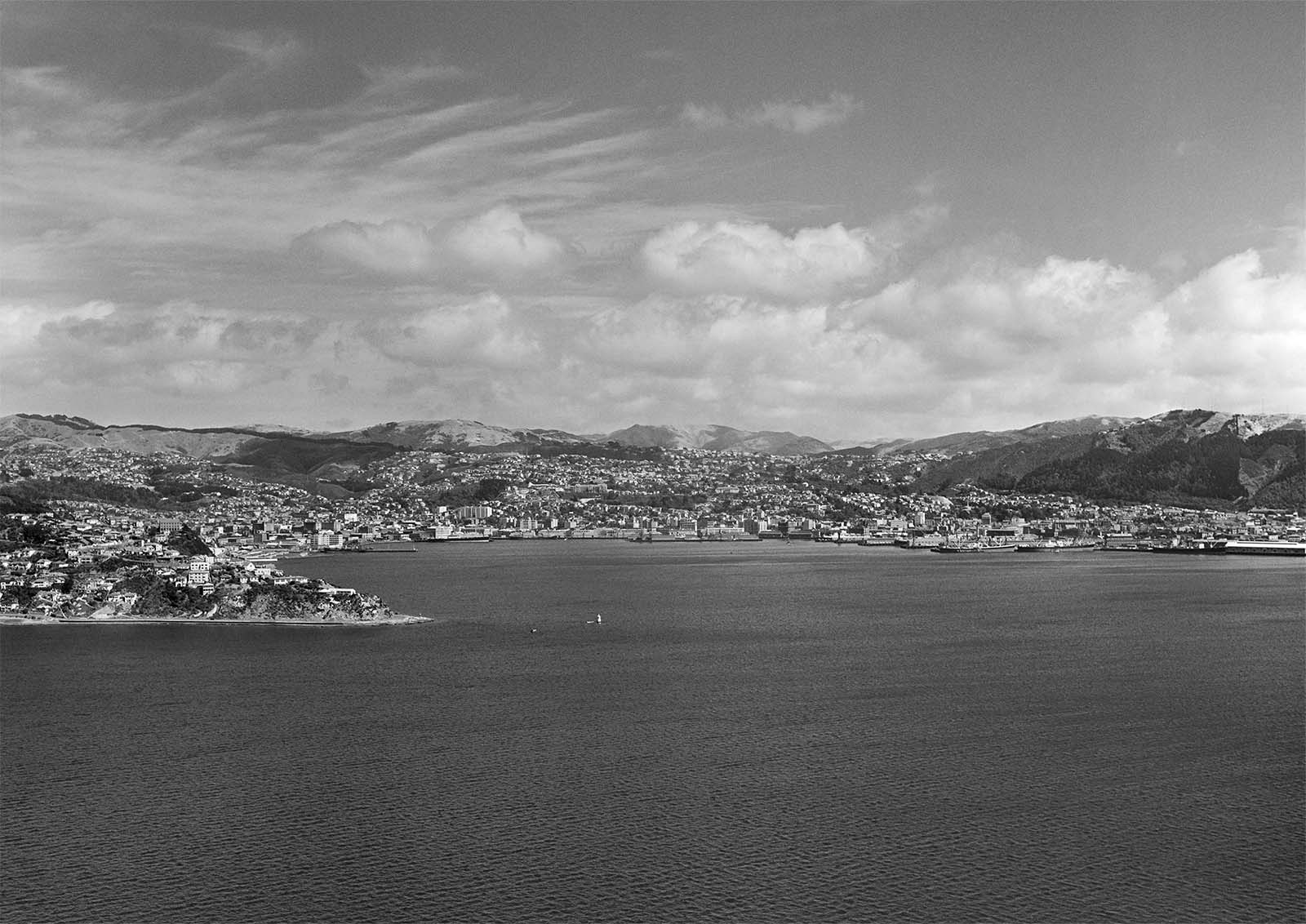 wellington-harbour-1949-whites-aviation-black-framed-vintage-poster-print