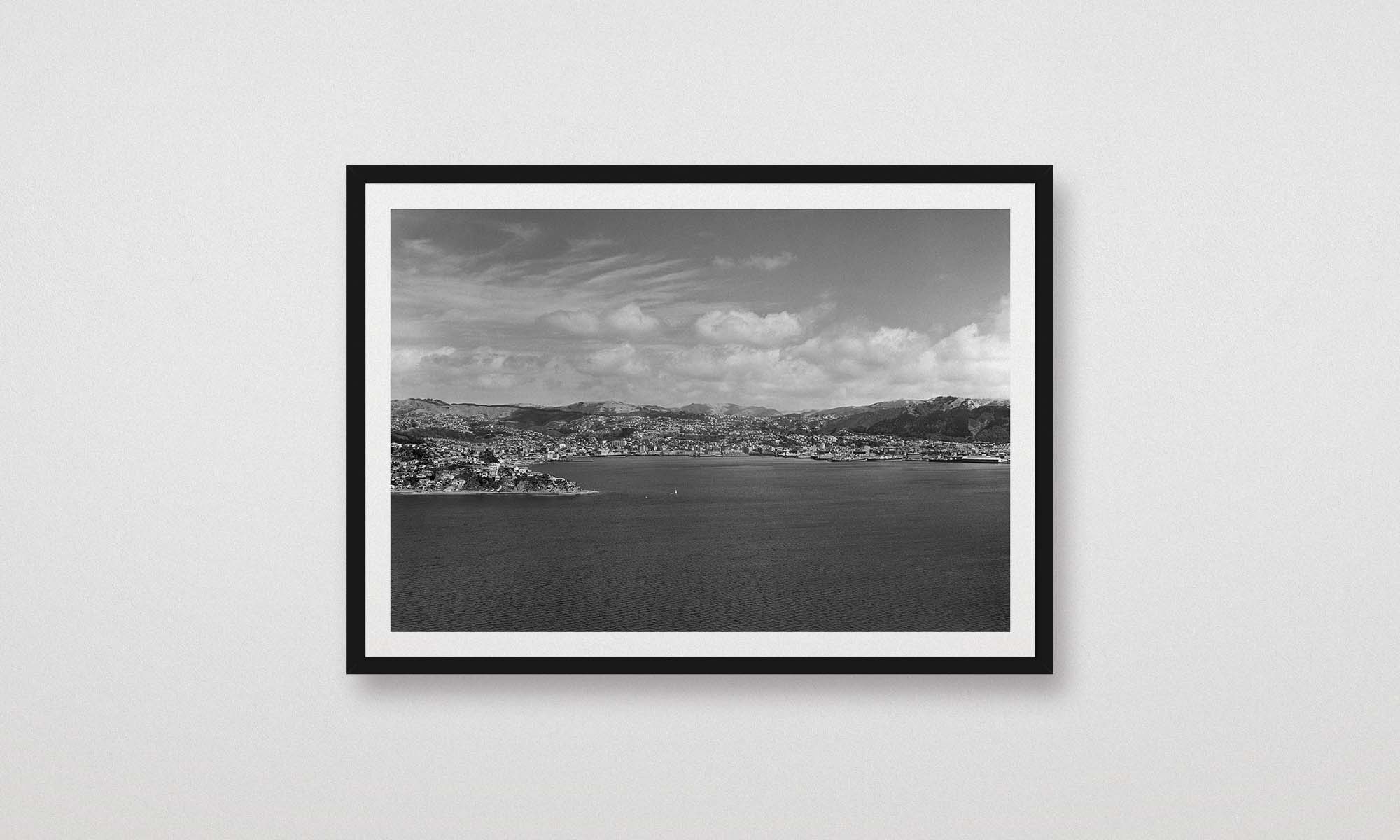 wellington-harbour-1949-whites-aviation-black-framed-vintage-poster-print