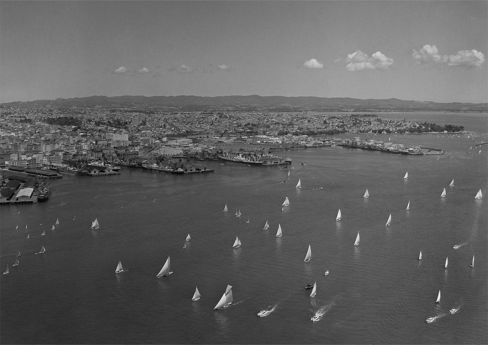 auckland-harbour-yachting-regatta-1949-framed-black-poster-print