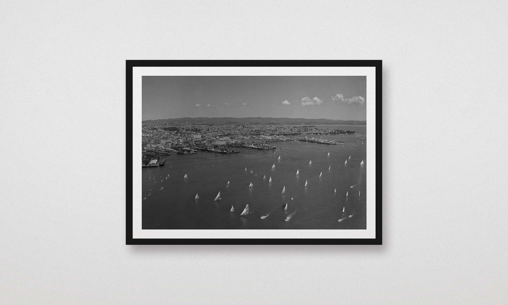 auckland-harbour-yachting-regatta-1949-framed-black-poster-print