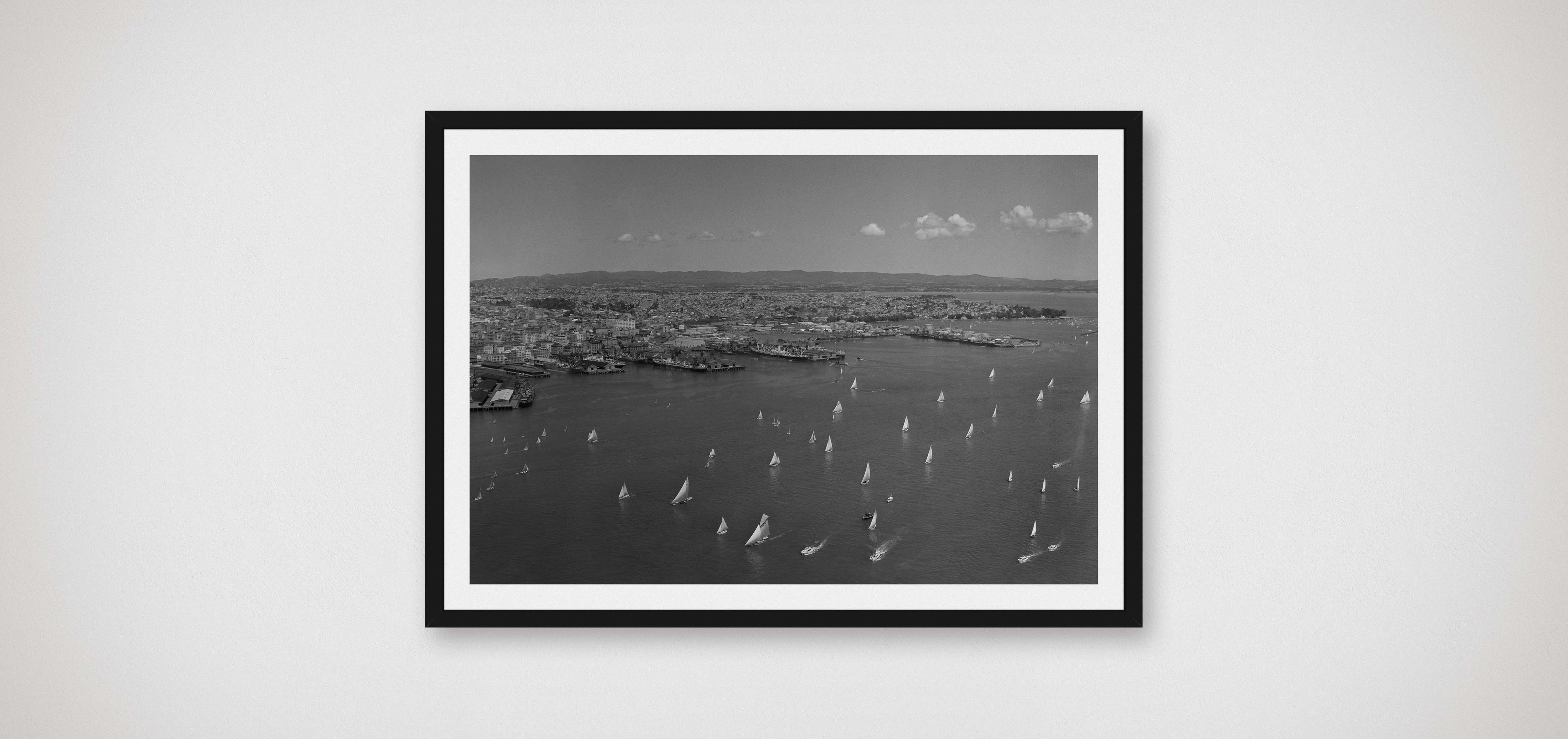 auckland-harbour-yachting-regatta-1949-framed-black-poster-print