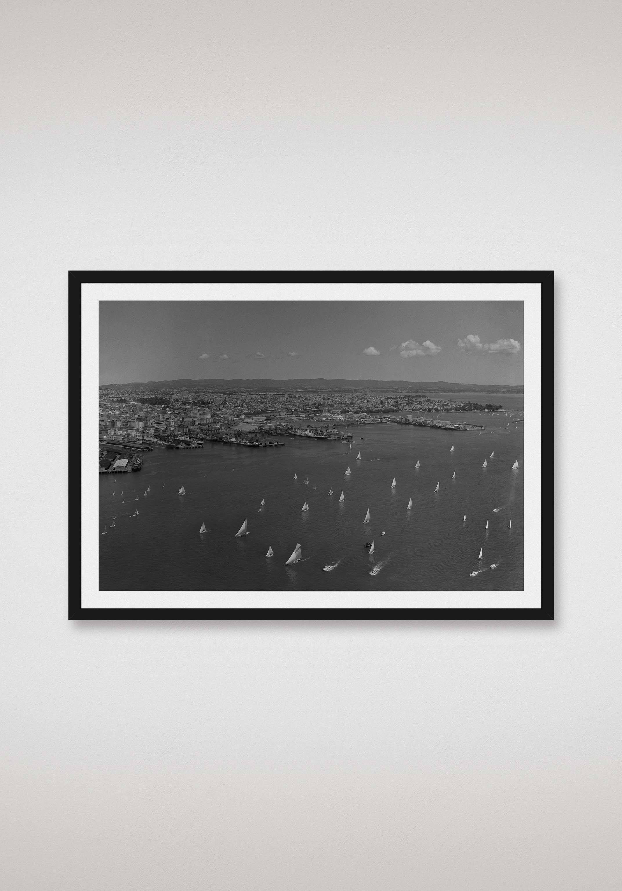 auckland-harbour-yachting-regatta-1949-framed-black-poster-print
