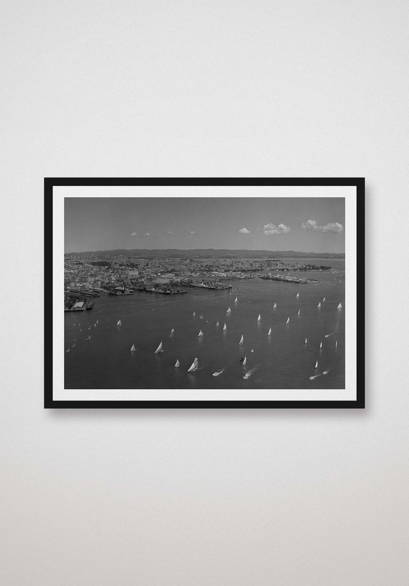 auckland-harbour-yachting-regatta-1949-framed-black-poster-print