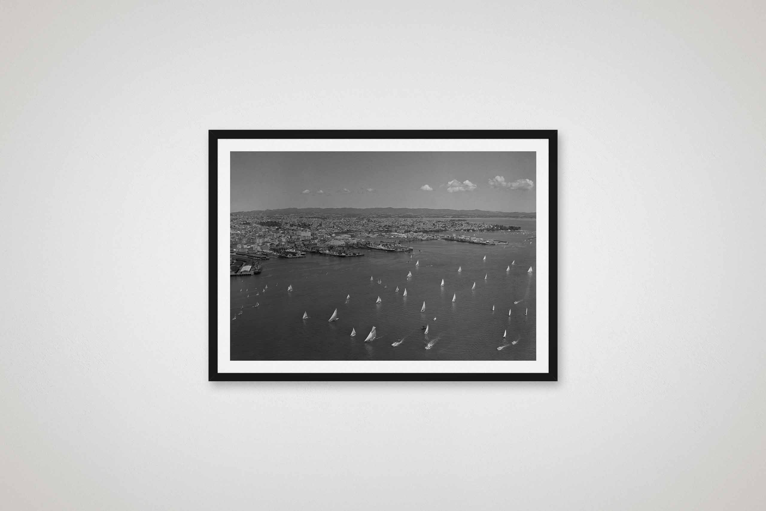 auckland-harbour-yachting-regatta-1949-framed-black-poster-print