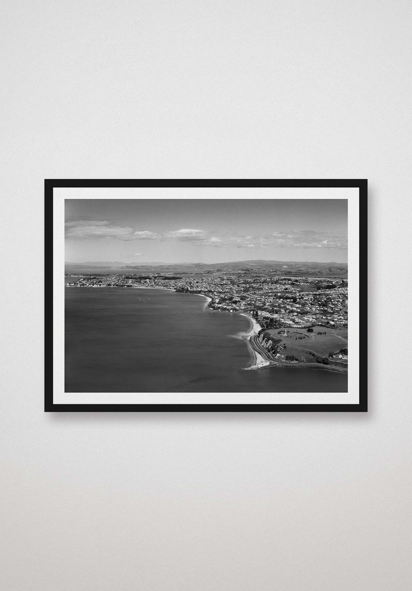 auckland-eastern-beaches-1959-whites-aviation-black-framed-poster-print