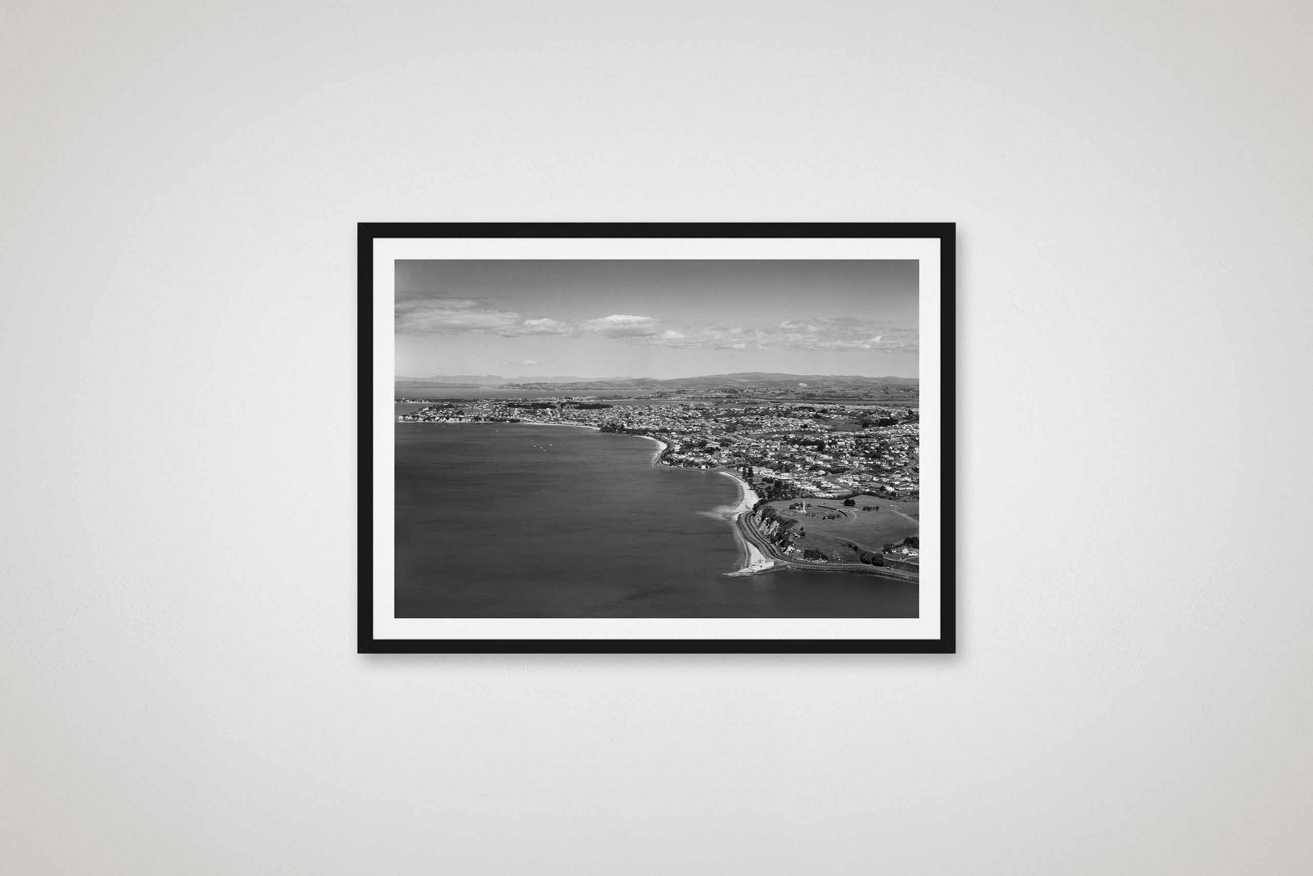 auckland-eastern-beaches-1959-whites-aviation-black-framed-poster-print