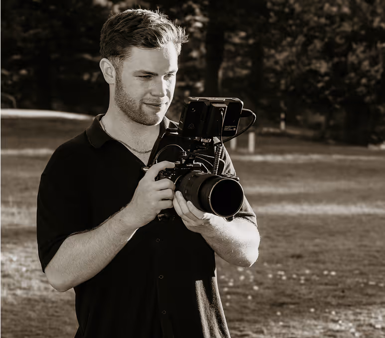 a man holding a camera