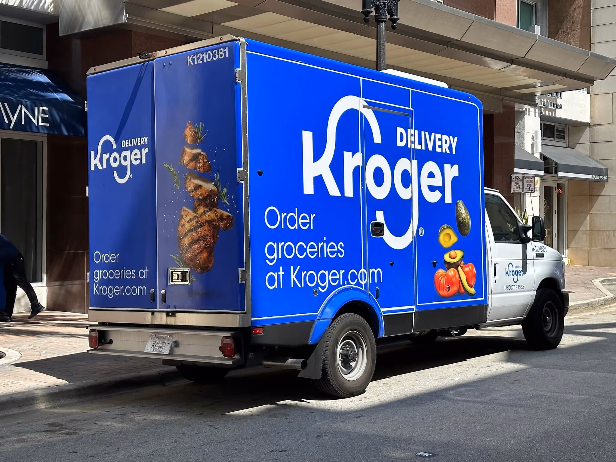 Blue Kroger delivery truck
