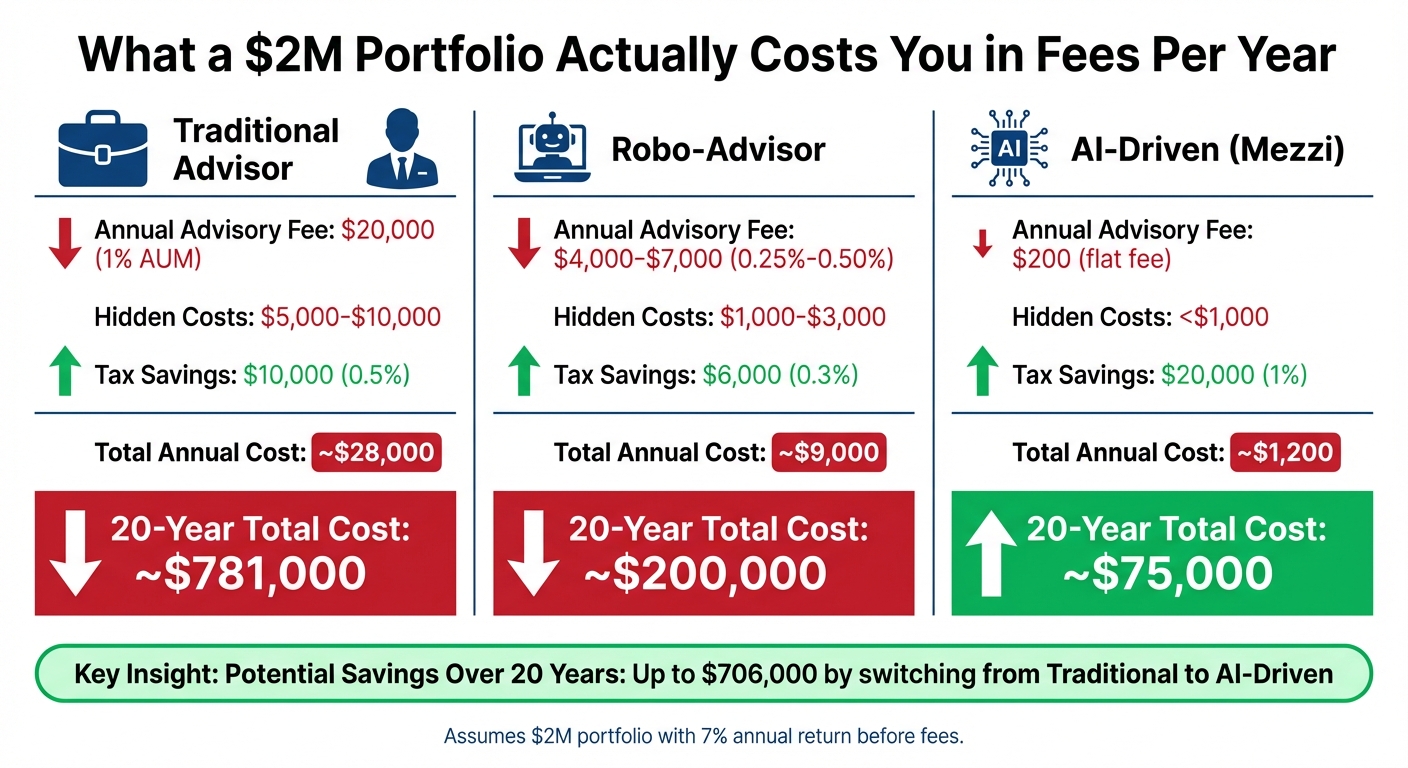 $2M Portfolio Fee Comparison: Traditional vs Robo vs AI-Driven Advisors