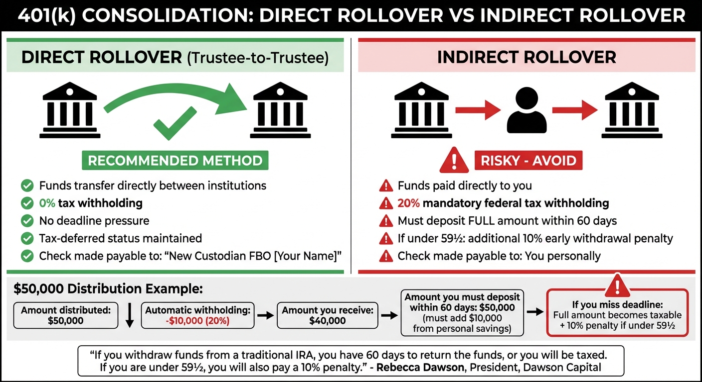 Direct vs Indirect 401(k) Rollover: Tax Implications Comparison