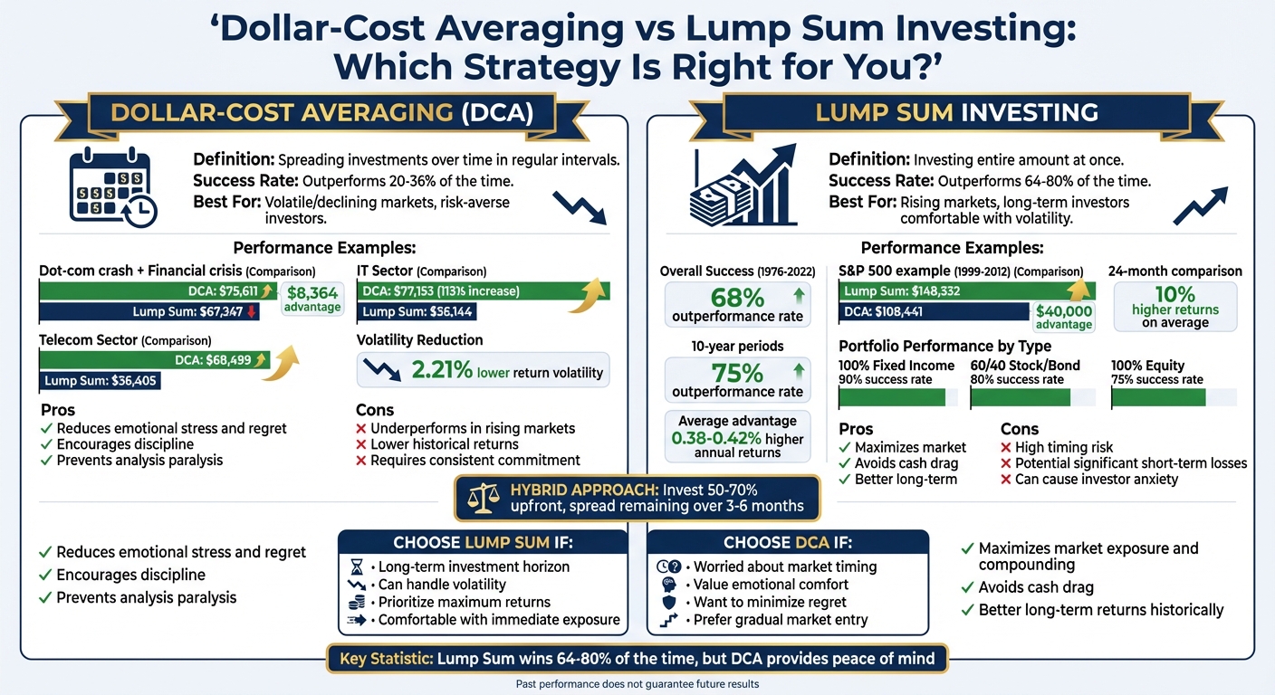 Dollar-Cost Averaging vs Lump Sum Investing: Performance Comparison and Decision Guide