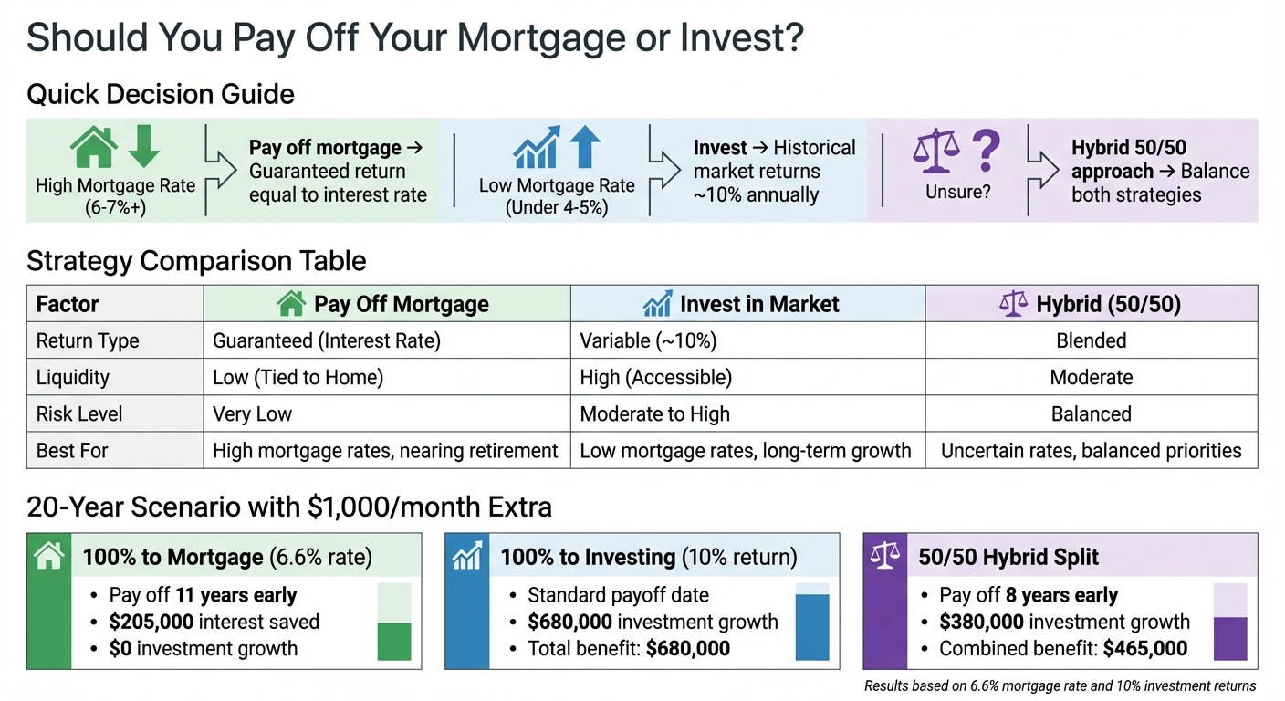 Mortgage Payoff vs Investment Strategy Comparison Chart