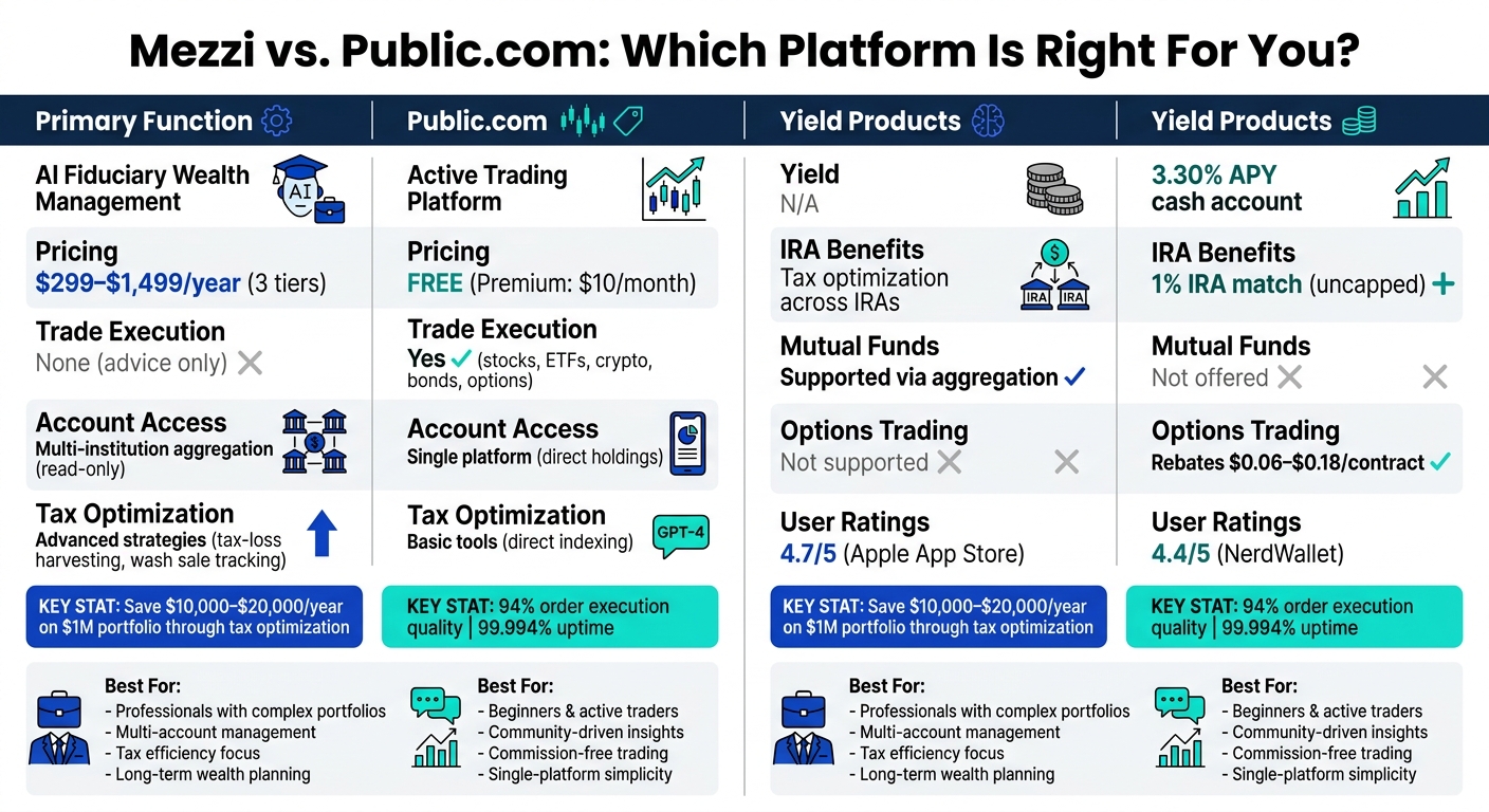 Mezzi vs Public.com: Complete Feature and Pricing Comparison