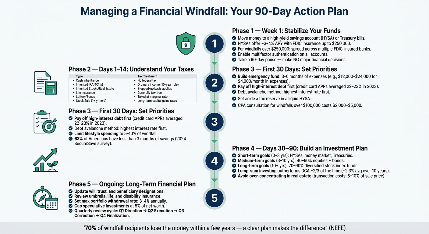 Managing a Financial Windfall: Your 90-Day Action Plan